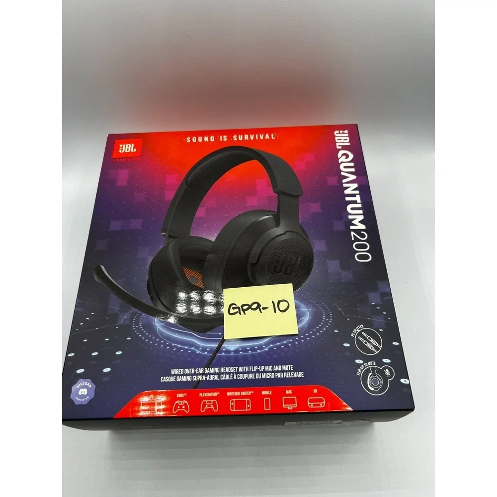 JBL Quantum 200 Gaming Headset, PC, PS5, PS4, Xbox Switch, Gaming Headphone, Mic